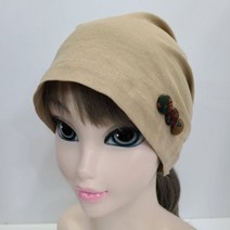 단추 포인트 비니 중년 모자 두건 주방 패션