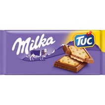 Milka Alpenmilch Schokolade & TUC Cracker 밀카 알펜밀히 초콜라드 앤 투크 크래카 크래커초콜릿 3oz(87g) 18개입, 1개
