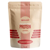 Upnourish Plant Based 프로틴 Shake Strawberry Banana 유당 및 유제품이 없는 단백질 파우더 잠두 녹두 쌀 완두콩 저탄수화물 케토 무설탕 글루텐이