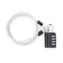 [바보사랑] TCUBE - 멀티 안전케이블 + 4다이얼 안전자물쇠 세트 - 1.5M, 색상:실버