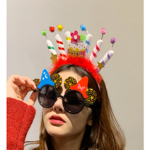 촛불생일머리띠 생일용품 도매, A 1개