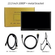 휴대용 모니터 2K 풀 HD 게임 모니터 터치 스크린 P IPS LCD 디스플레이 라즈베리 파이 PS4 Xbox 1080 스위치 노트북용 360, 13.3-1080P-No touch