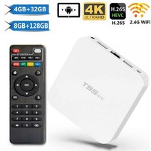 tv안테나 위성안테나 tv수신기 T95MINI 전문 스마트 TV 박스 안드로이드 128 홈 시어터 8GB 2.4 GB 10.0G 와이파이 4K H.265 쿼드 코어 미디어 플레이, EU 플러그_4GB-32GB