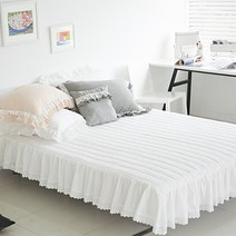 류금숙 여자의 순수 광목워싱 프릴 숏매트커버 (SS/Q/K/SK)