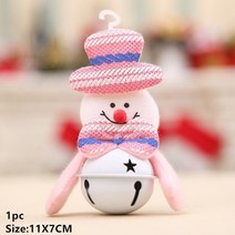 터치 핸드벨 슬레이벨 취미 종소리 음악 치유 교구 디너 파티 징글 장식 홈 공예품 장식품 새해, 1pc 핑크 눈사람 벨
