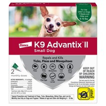 강아지 반려견 k9 advantix ii 벼룩 및 진드기 예방 2개월/4개월 [소형견], 2개월분