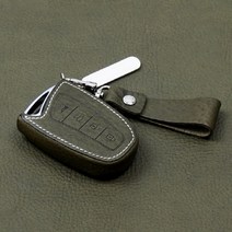 제네시스DH 리츠s 남자 여자 커플 새차 선물 스마트 키케이스 이니셜키링 자동차키홀더, 리츠s H-01 현대 (4버튼)카멜, 가죽스트랩 각인 사용 O