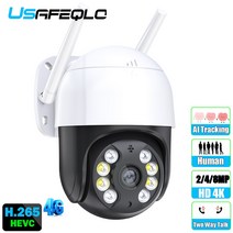 가정용CCTV 실외용 초고화질 CCTV PTZ IP 카메라 AI 자동 추적 무선 야외 IR 비디오 홈 보안 8MP 4MP 4G T, 1.4G 1080P NO CARD