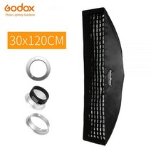 Godox-스트립 허니콤 그리드 직사각형 소프트박스 30x120cm 스트로브 스튜디오용 플래시 소프트박스 보웬스 프로포토 엘린크롬 마운트, for Bowens Mount