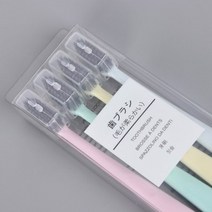 플랫28 무인양품 스타일 친환경 무지 미세모 대나무참숯 검은모 칫솔 4개 1세트, 4개입