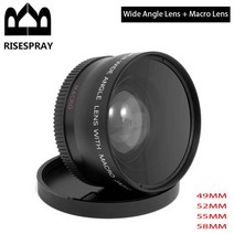 DSLR 카메라 렌즈 광각 매크로 캐논 5D/60D/70D/350D/400D/450D/500D/1000D/550D/600D/1100D 18-55mm 렌즈용 58mm 0.45x