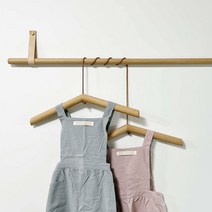 가죽고리 원목 가로형 벽행거 옷걸이, 내츄럴 380_1000mm, 옵션선택