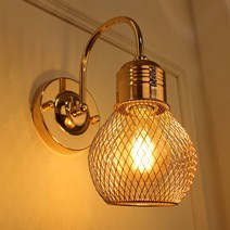 빈티지 골드 철망 벽등, LED 램프 8W 주광색 (하얀빛) 포함