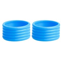 2 Lot 실리콘 테니스 라켓 그립 고정 핸들 봉인 된 루프 커버 끝 반지 랩 래퍼 잠금 링, 03 Blue