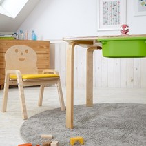 토리 원목 유아 쿠션의자 직사각 수납책상세트 2-7세, 유아 직사각+바구니 노랑 / 쿠션의자 빨강+노랑