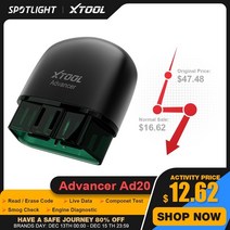 자동차 진단기 스캐너 xtool advancer ad20 엔진 진단 도구 obd2 코드 리더 androidios elm327ad10 업데이트보다 우수, 없음