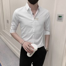 남성 와이셔츠 실크남방 남자정장 카키색스판 남자긴팔 구김없는와이셔츠 이태리카라 스판셔츠 코디 남자남방 흰색남방