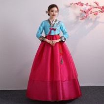 어른한복 한국무용 의상 단체 무용 한복 계량한복여성 드레스 저고리 명절 촬영 복 공단