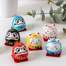 일음쇼핑^^m행운을 부르는 달마.고양이 5P set 2종류 홈인테리어 선반장식 선물용품 집들이 고이품 장식품 인이러 고이인형일medi^^, ab^^선택있슴달마