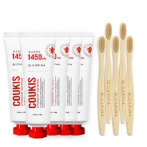 닥터카리나 쿠키스 일사오공 고불소 치약 대나무 칫솔 증정, 5개