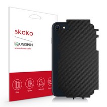 스코코 아이폰 SE3 유니스킨 측후면 외부보호필름, 아이폰 SE3 측후면, 카본패턴_클리어