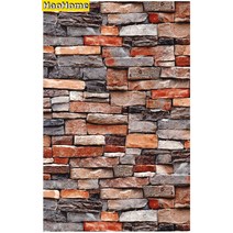 하오홈 자가접착 인조벽지 레드 멀티 러스트 스톤 벽화 홈 주방 욕실 장식벽지, 01 Brick Pattern, 03 6mx45cm