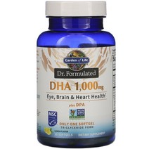 가든오브라이프 닥터 포뮬레이티드 DHA 1000mg 플러스 DPA 레몬 소프트젤, 30개입, 1개