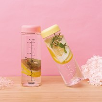 어썸 마이보틀 트라이탄 내열 눈금 용량 보틀 500ml 2P, 화이트, 메탈캡, 핑크