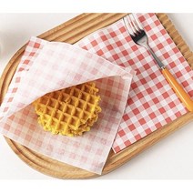 체크 토스트 샌드위치 유산지 포장지 봉투 50매 DD-11758, 레드 체크