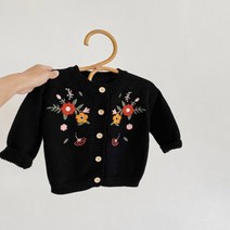 루라줌) 신생아 아기 유아 6개월 백일 돌아기 두돌 꽃동산 자수 가디건 자켓 집업 바람막이 봄자켓 점퍼 가디건 외투 어린이집 등원룩 봄 가을 간절기 유아 봄잠바