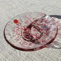 클래식 일본 컬러 유리 접시 창의적인 식탁 서비스 트레이 스시 차 테이블 스낵 디저트, 12 M 10cm