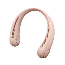 티에스아이 넥밴드 날개없는 휴대용 선풍기, 핑크