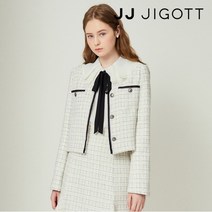 JJ지고트 배색 브레이드 크롭 트위드 재킷 GN9M0JK90