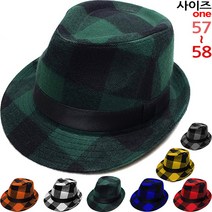 이럭셔리클럽 사각체크 모직 중절모 페도라 신사모자 남자모자-CAP190954