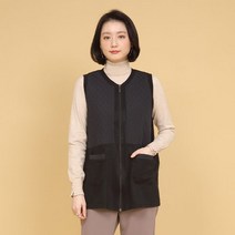 애비뉴투지 엄마옷 누빔 라운드 지퍼 주머니 여성 봄 가을 겨울 하프 조끼 베스트 V01359 50대 60대