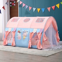 벙커침대텐트 이케아쿠라 겨울왕국 어린이 실내 상하세트 돔텐트 동굴텐트, 블루 캣