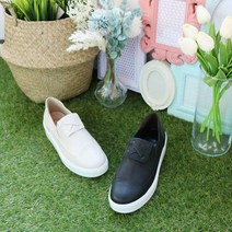 지쎄수제화 천연양가죽 반응폭발X슬립온4cm 발편한로퍼 2color-255빅사이즈