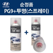 현대 순정품 PG9 판테라그레이 스프레이 384 + 투명마감스프레이 자동차 차량용 카페인트 도색, PG9 판테라그레이 스프레이+투명스프레이(모비스)