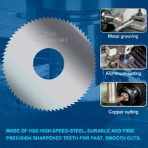 밀링 커터 커팅기 XCAN금속 절삭 공구용 50mm 슬로팅 톱 블레이드 HSS 스틸 CNC 가공 밀링 커터 디스크, 03 50x0.6x16x72T