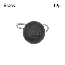 1pc 6 색 텅스텐 싱커 1g-12g 낚시 가중치 싱커 배스 낚시 태클 액세서리, Black - 12g