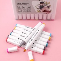 [아이디몬] 트윈 마커펜세트 유성 마카펜 양면 듀얼 스케치 만화 그리기 드로잉 POP, 80색