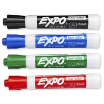 EXPO 드라이 지우개 끌 팁 색상 저냄새 마킹 펜, Assorted, Assorted