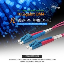 랜스타 LS-OM4-LCLC-1M 난연 LSZH 광점퍼코드 (LC-LC 2C 멀티모드(OM4) 10G 1M), 1개