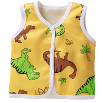 리나베베 기모 노랑 공룡 조끼