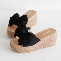 르본디 보니타 리본 통굽 슬리퍼 7cm