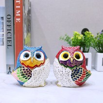 골드디자인 재물의상징 큐빅부엉이보석함 BR001 2P SET 인테리어장식소품