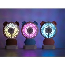 LED 목걸이 선풍기 미니 휴대용 핸디형 토끼 곰돌이2종, 4. 그린토끼