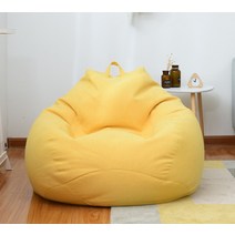 빈백 쇼파 1인용 에어쇼파 대형 코튼 싱글 레이지 소파 커버 편안한 빈백 침대 충전재 미포함 세탁 가능, 01 YELLOW_03 90x110cm