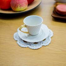 엔틱and데코 컵받침, 6.로즈_화이트(지름16cm)