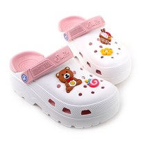 NELP 여성 EVA 스마일 투톤 키높이 샌들 슬리퍼